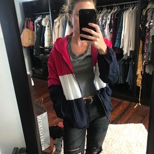 NWT striped wind breaker